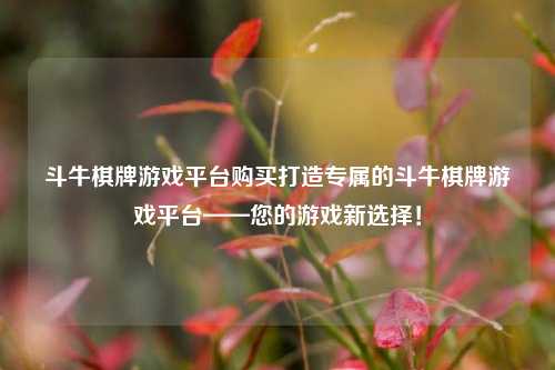斗牛棋牌游戏平台购买打造专属的斗牛棋牌游戏平台——您的游戏新选择！