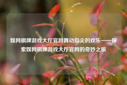娱网棋牌游戏大厅官网舞动指尖的欢乐——探索娱网棋牌游戏大厅官网的奇妙之旅