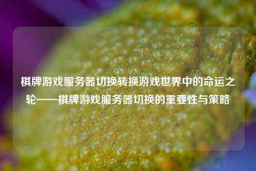 棋牌游戏服务器切换转换游戏世界中的命运之轮——棋牌游戏服务器切换的重要性与策略