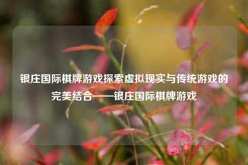 银庄国际棋牌游戏探索虚拟现实与传统游戏的完美结合——银庄国际棋牌游戏