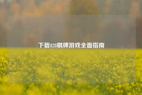 下载828棋牌游戏全面指南