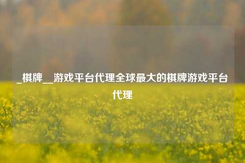 _棋牌__游戏平台代理全球最大的棋牌游戏平台代理