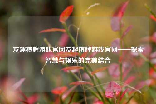 友趣棋牌游戏官网友趣棋牌游戏官网——探索智慧与娱乐的完美结合