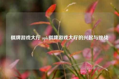 棋牌游戏大厅 apk棋牌游戏大厅的兴起与挑战