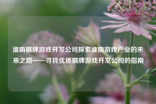淮南棋牌游戏开发公司探索淮南游戏产业的未来之路——寻找优质棋牌游戏开发公司的指南