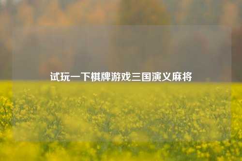 试玩一下棋牌游戏三国演义麻将