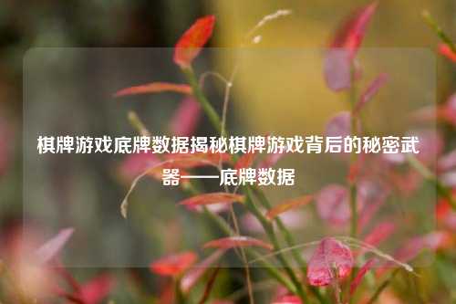 棋牌游戏底牌数据揭秘棋牌游戏背后的秘密武器——底牌数据