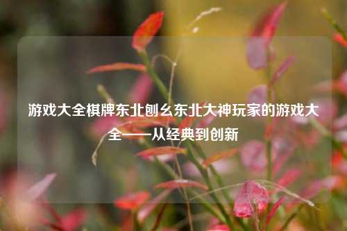 游戏大全棋牌东北刨幺东北大神玩家的游戏大全——从经典到创新