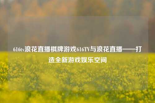 616tv浪花直播棋牌游戏616TV与浪花直播——打造全新游戏娱乐空间