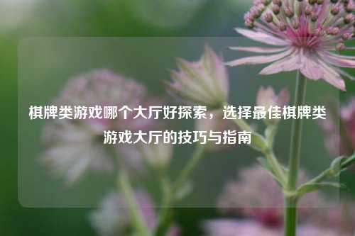 棋牌类游戏哪个大厅好探索，选择最佳棋牌类游戏大厅的技巧与指南